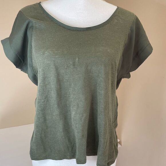 Linen| The Limited| Large| Olive Army Green| lightweight| basic - Picture 9 of 10